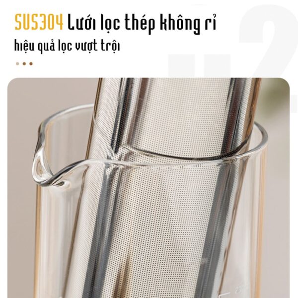 Lưới lọc cafe chất liệu inox 304 an toàn lỗ lọc nhỏ dày giúp chiết xuất cafe hiệu quả mà không làm cặn hạt cafe ra ngoài